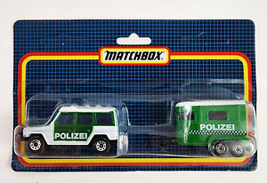 Matchbox Superfast Two-Pack German Police Mercedes 280GE & Pony Trailer 1987 NEW