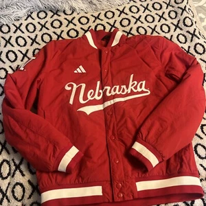 NEBRASKA Adidas Padded Baseball Jacket NWOT Size Medium - Picture 1 of 6