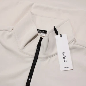 Brax NWT Lovis Pullover 1/2 Zip Sweatshirt Size 2XL in Off-White Cotton Blend - Picture 1 of 10