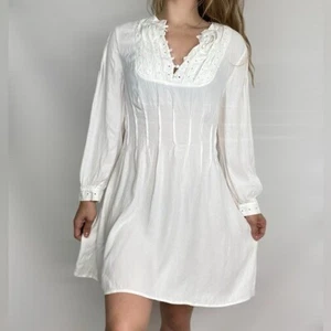 RAHMEN Plissee-Minikleid mit Ösen fließend weiß - Bild 1 von 9