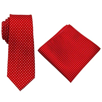 Juego de corbata y cuadrado de bolsillo rojo extra largo XL para hombre bodas de negocios Foto 1 de 2