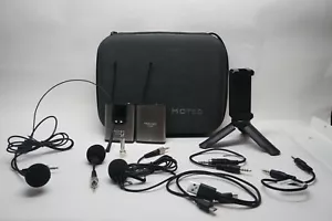 HOTEC Wireless Dual Headset Microphones/Lavalier Lapel Mics Include Storage... - Picture 1 of 5