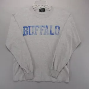 Vintage UB Bulls Shirt Adult Medium Gray Long Sleeve Y2K Steve & Barry's Mens - Picture 1 of 8