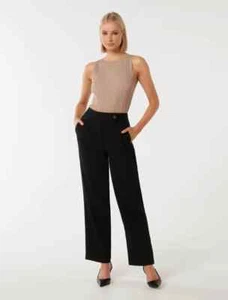 Forever New Simmy Straight-Leg Pants Straight, full-length leg - Side pockets - Picture 1 of 6