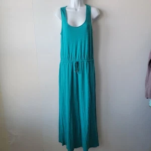 Tommy Bahama Damen Kleid Gr. M 100% Leinen Maxi türkis Taschen Kordelzug Taille - Bild 1 von 7