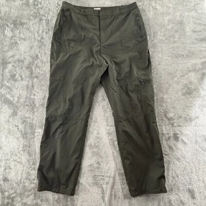 Chico's Cargo Pants Womens 16 Green Zip Ankles Pockets Nylon Blend Elastic Waist - Picture 1 of 9