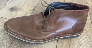 Steve Madden Brown Lace-Up Leather Shoes/Boots Men's Size 10.5 - Picture 1 of 5
