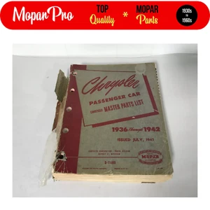 1936-1942 CHRYSLER PASSENGER CAR MASTER PARTS LIST 36-42 - Picture 1 of 4