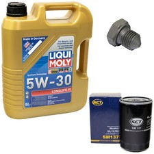 Engine oil set 5W-30 5 liters + oil filter SM 137 + screw for seat Ibiza Cordoba 