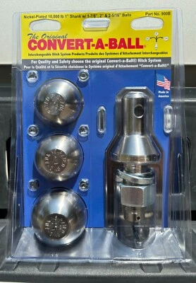 1" 3 Ball Interchangeable Hitch Ball Set - MADE IN USA! 10,000 lbs. GVW Part 900 - Image 1 of 3