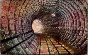 Cartolina ferroviaria HUDSON RIVER TUNNEL CURVE New York City c1911 - Foto 1 di 2