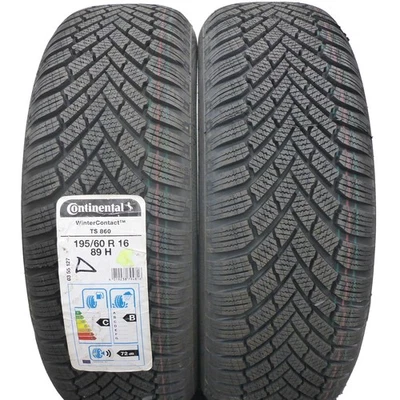 195 60 16 2x Continental 195/60 R16 89H Invierno Ts 860 Neumático de 2020 Voll - Imagen 1 de 4