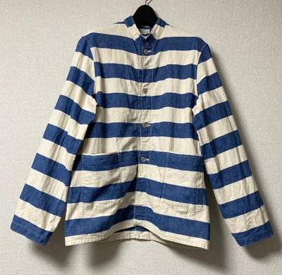 Винтажная складская куртка заключенного в полоску верхняя одежда мужская размер 38 - Изображение 1 из 4