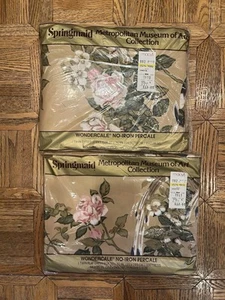 New Vintage Springmaid Fitted Flat Twin Sheet Set Songbird MMA Collection - Picture 1 of 6