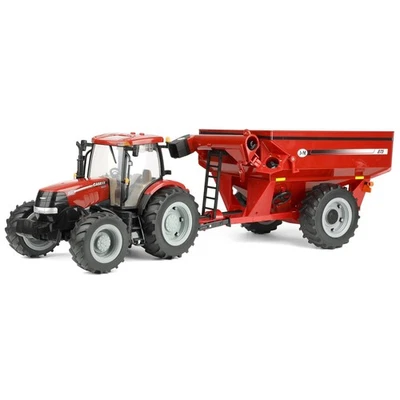 ERTL Big Farm 1/16 Case IH Puma 215 Tractor with J&M Grain Cart Wagon 44459 - Image 1 of 4