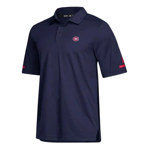 Montreal Canadiens NHL Adidas Men's Navy Authentic Game Day Climalite Polo Shirt - Picture 1 of 2