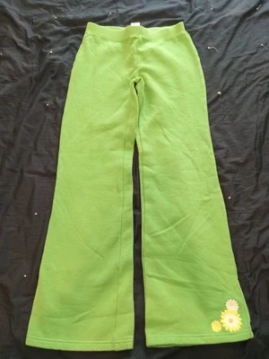 Pantalones deportivos Gymboree para niña talla 12 verde polar diseño de flores estilo pierna Foto 1 de 4