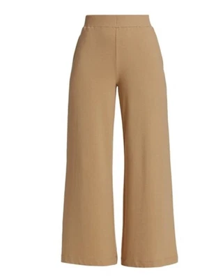 Pantalones de punto Elie Tahari Ponte pierna ancha camel talla XL Foto 1 de 4