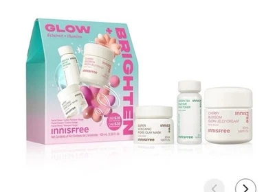 $34 Innisfree Glow Brighten Set Cerezo Brillo Flor Crema + tónico + máscara Foto 1 de 3