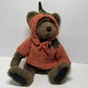 Vintage Boyd’s Bär mit Kürbis Pullover & Hut 12 Zoll braun Teddybär Herbstdeko Plüsch - Bild 1 von 19