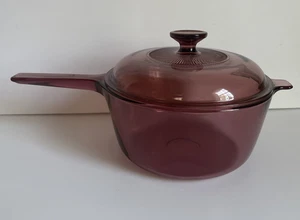 Visions Corning Casseruola Mirtillo 2,5 litri Coperchio Pyrex USA - Foto 1 di 10