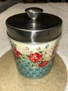 Retro Pionierin Keksdose / Haustier Leckerli Blumendose Kanister mit Deckel - Bild 1 von 9