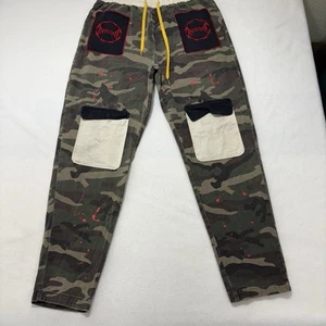 MSTKN Society Los Angeles Men's Medium Camo Cargo Pants Paint Splat 28" Inseam - Picture 1 of 16