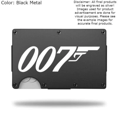 Custom 007 JAMES BOND Laser Engraved Wallet - Pick A Wallet Color - Image 1 of 4