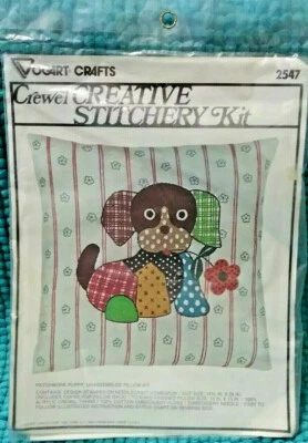 Kit Bordado Crewel De Colección Patchwork Cachorro Nuevo en Paquete.  Foto 1 de 4