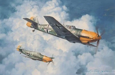 Olho do Sol por Robert Taylor assinado pela Segunda Guerra Mundial Luftwaffe Ace Erich Rudorffer - Imagem 1 de 3
