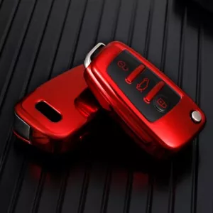 Remote Key Cover Case Fob For AUDI A1 A3 A4 A5 Q7 A6 C5 C6 RS TT QUATTRO *RED* - Picture 1 of 12