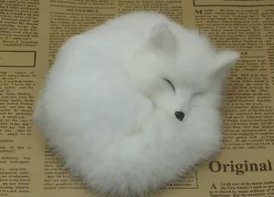 linda muñeca zorro modelo simulación dormir plstick&piel blanco regalo 14x5cm - Imagen 1 de 3