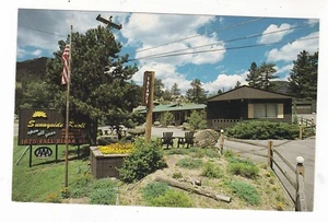 c1960 ESTES PARK COLORADO SUNNYSIDE KNOLL MOTEL HWY 34 FALL RIVER ROAD POSTCARD - Picture 1 of 2