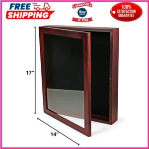 14X17 Large Shadow Box Frame Deep Shadow Box Display Case Red - Picture 1 of 10