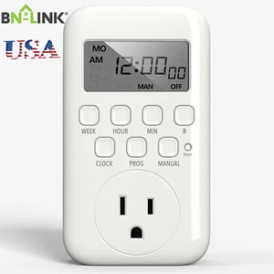 Pantalla LCD BN-LINK 15A 125V en temporizador digital programable toma de interruptor semanal - Imagen 1 de 8