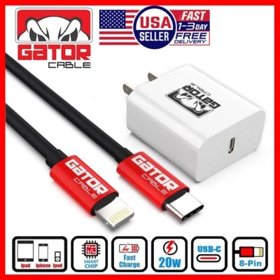 USB-C Charge Cable PD 20W Wall Charger For iPhone 8 X XR XS 11 12 13 14 Pro Max - Image 1 of 4