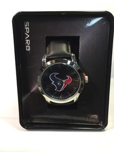 Houston Texans Black Lather Men's Watch New - Picture 1 of 1
