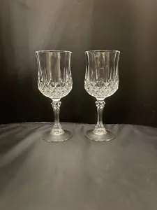 2er Set Cristal d'Arques Longchamp KLAR 6-1/2" Weißweingläser 5 Unzen EUC - Bild 1 von 5