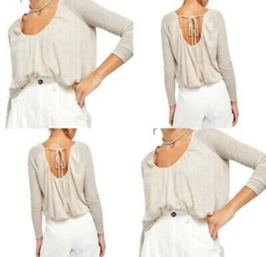 Free People Women's Bondi Thermal Beige White Size Medium - Picture 1 of 1