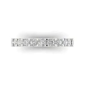 Ring Band 1 Karat Rundschliff 9 Steine Braut Hochzeit Jahrestag 14 Karat Weißgold - Bild 1 von 11