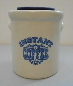 PFALTZGRAFF YORKTOWNE Instant Coffee Crock with Blue Wooden Lid USA - Picture 1 of 12