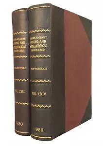 2 Vol Transactions American Institute Mining & Metallurgical Engineers 1920 - Picture 1 of 8