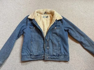 Ladies Topshop MOTO Fur Lined Denim Jacket, UK 10 - Picture 1 of 14