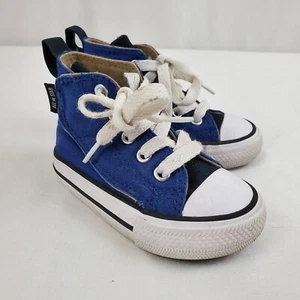 Converse Chuck Taylor High Top Sneakers Blue Size 5 Toddler Baby Hook & Loop - Picture 1 of 9