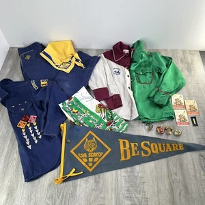 Vintage 50s Cub Scouts BSA Lot Rare Neckerchief Native Slide Cowboy Westernware - Picture 1 of 24