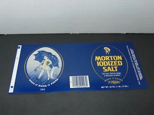 Vintage Morton's Iodized Salt Label UNUSED Advertising 5 1/2" x 12" 1933 - Picture 1 of 2