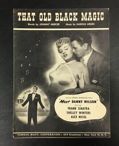 Original 1942 That Old Black Magic Music Sheet Frank Sinatra Shelley Winters VTG - Picture 1 of 3