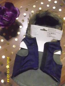 * Haustierkleidung * Mäntelchen mit Kapuze * Dunkelblau * Gr. XS * NEU * - Bild 1 von 3