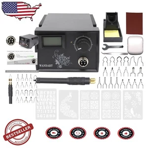 Versatile Wood Burning Tool Kit - 60W Pen with Stencils & Heat-Resistant Handle - Picture 1 of 8