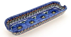 Polish Pottery Corn-on-the-Cob Dish from Zaklady Boleslawiec Unikat Pattern - Picture 1 of 4
